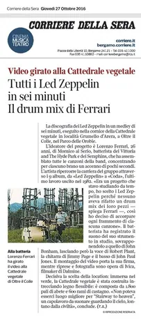Ritaglio di giornale su Lorenzo Ferrari