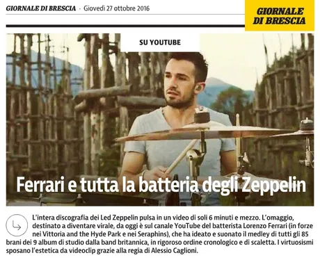 Ritaglio di giornale su Lorenzo Ferrari
