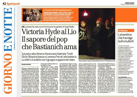 Ritaglio di giornale su Lorenzo Ferrari