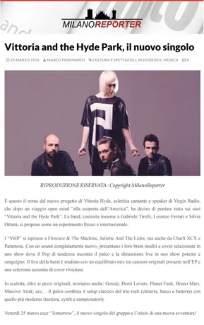Ritaglio di giornale su Lorenzo Ferrari