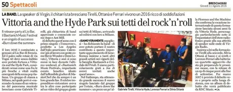 Ritaglio di giornale su Lorenzo Ferrari