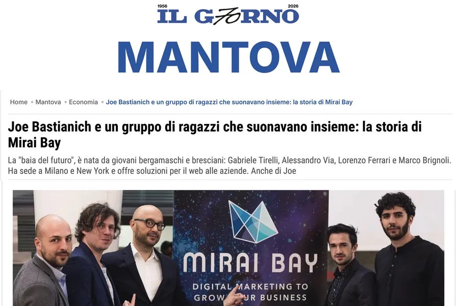 Il Giorno: Joe Bastianich e un gruppo di ragazzi che suonavano insieme: la storia di Mirai Bay