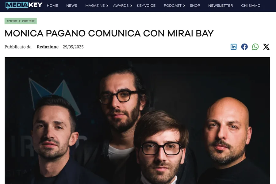 MediaKey: Monica Pagano comunica con Mirai Bay
