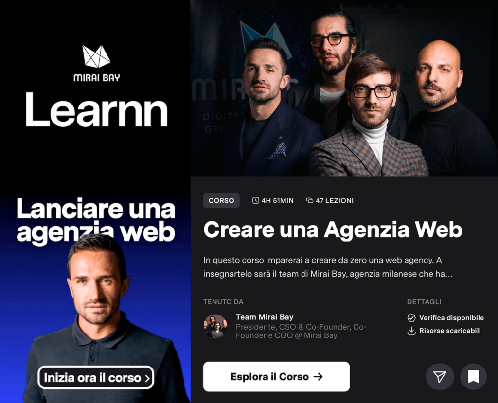 Corso Learnn Lorenzo Ferrari MIRAI BAY